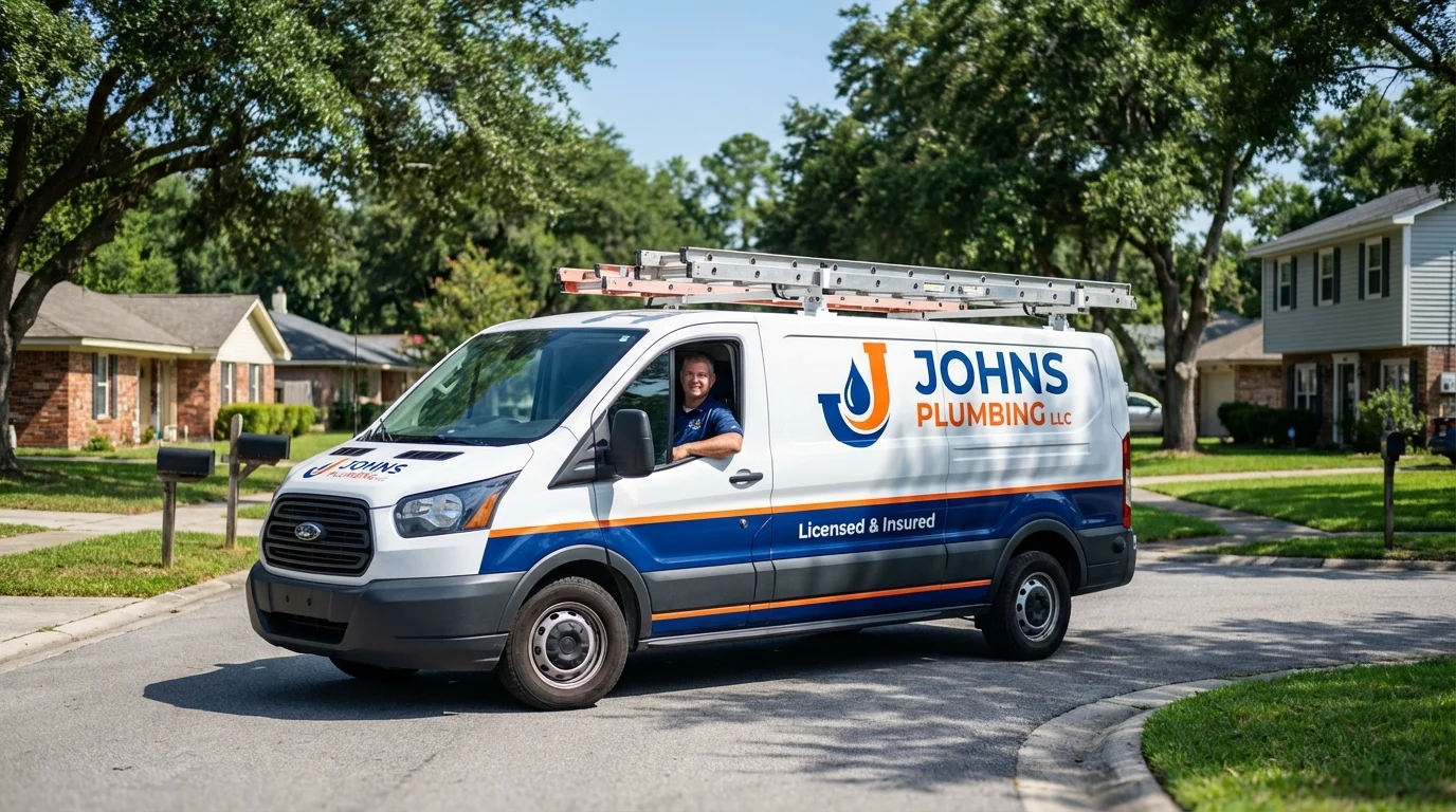 Johns Plumbing LLC service van in Saint Clair Shores, MI