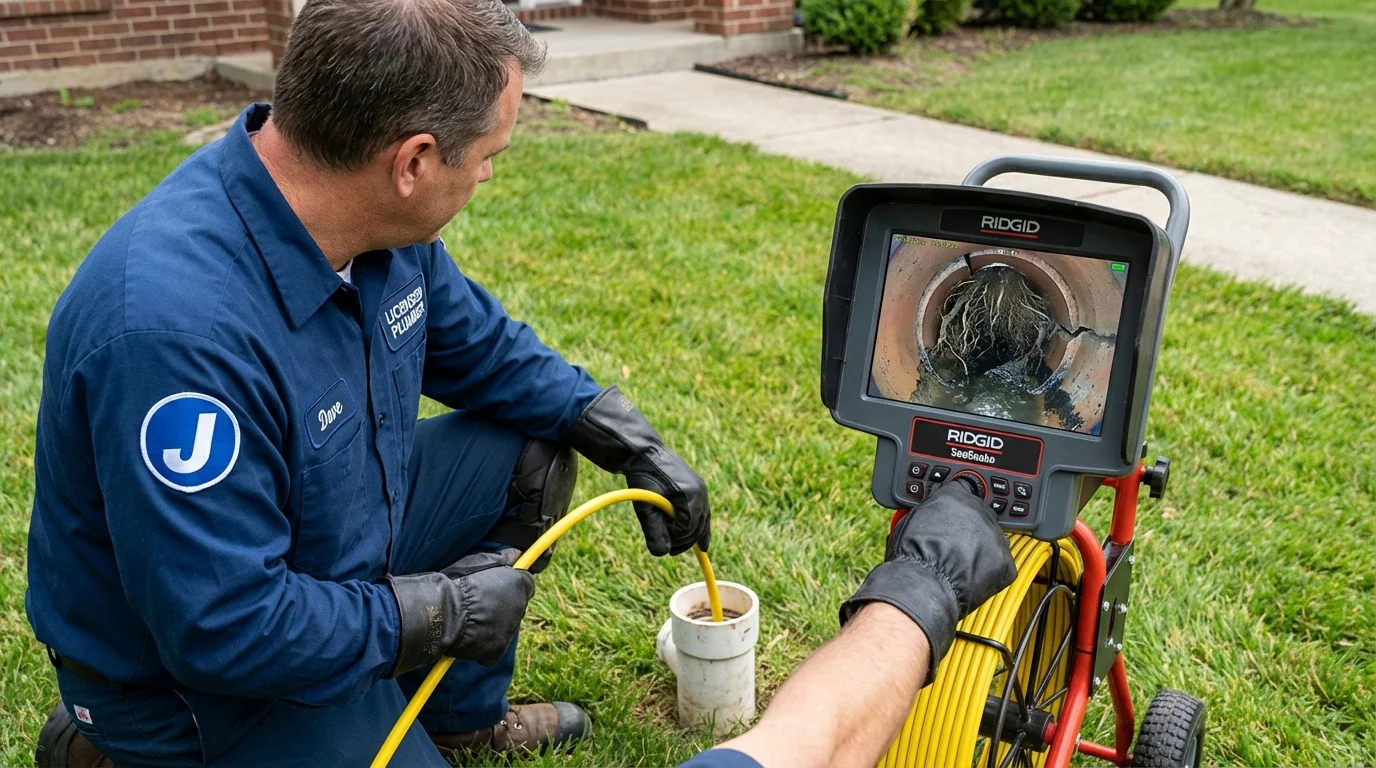 Sewer camera inspection being performed by Johns Plumbing LLC in Saint Clair Shores